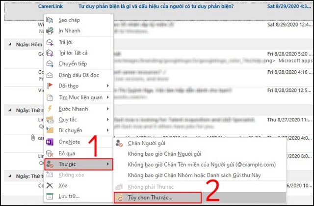 cách bỏ chặn địa chỉ email trên Outlook