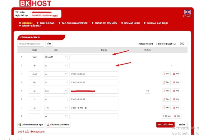 hướng dẫn trỏ tên miền về hosting