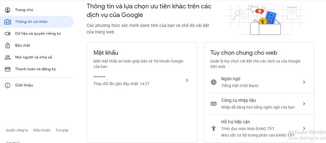 chỉnh sửa lại các thông tin