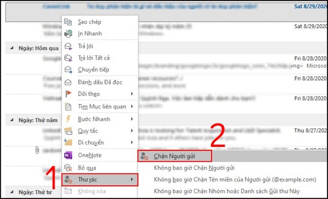 Chặn 1 địa chỉ email trong outlook