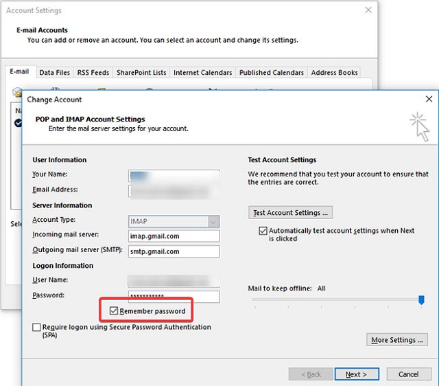 sửa lỗi outlook đòi password liên tục
