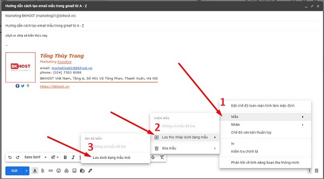 Cách tạo email mẫu trong gmail