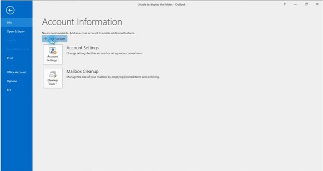 lỗi không mở được outlook