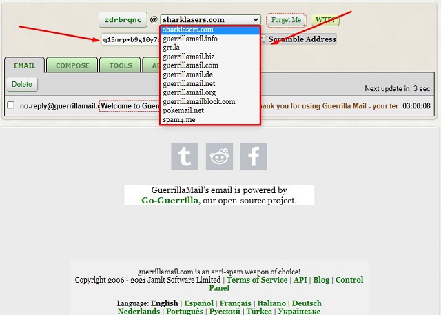 cách Tạo email ảo vĩnh viễn Guerrilla Mail