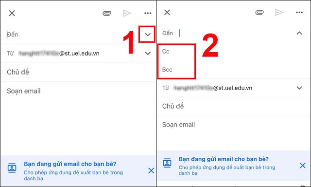 Hướng dẫn chi tiết cách cc mail và bcc mail tren điện thoại