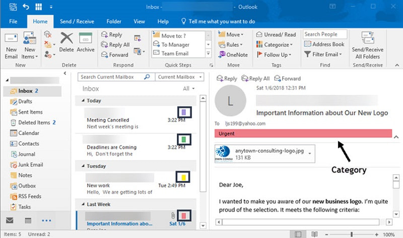 Cách gán màu cho một email trên outlook